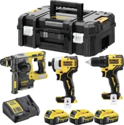 Kit 3 Outils XR 18V 5Ah Li-Ion Brushless DEWALT Spécial Perçage - DCK377P3T