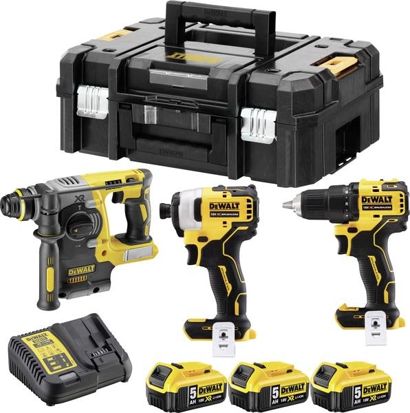 Kit 3 Outils XR 18V 5Ah Li-Ion Brushless DEWALT Spécial Perçage - DCK377P3T 1 Kit 3 Outils XR 18V 5Ah Li-Ion Brushless DEWALT Spécial Perçage - DCK377P3T