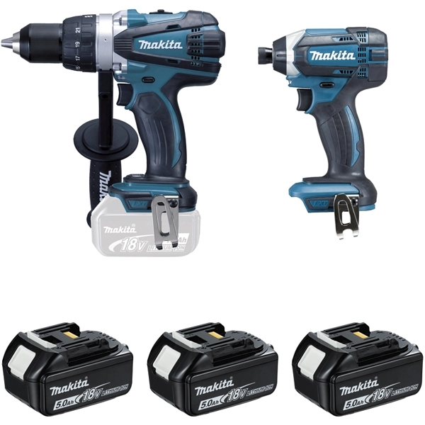 Ensemble De 2 Machines MAKITA 18V Perceuse DDF458 + Visseuse à Chocs DTD152 + 3 Batteries, Chargeur, Coffret - DLX2144TJ1 1 Ensemble De 2 Machines MAKITA 18V Perceuse DDF458 + Visseuse à Chocs DTD152 + 3 Batteries, Chargeur, Coffret - DLX2144TJ1