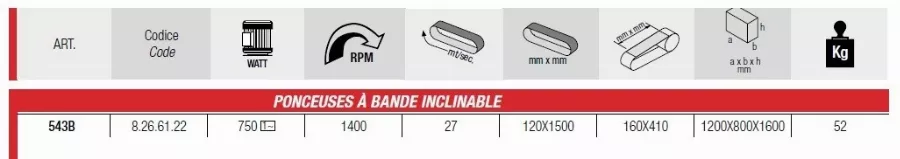 Ponceuse à Bande Tête Inclinable FEMI Sur Socle - Bande 120x1500mm 750W - 543B 2 Ponceuse à Bande Tête Inclinable FEMI Sur Socle - Bande 120x1500mm 750W - 543B – Image 2
