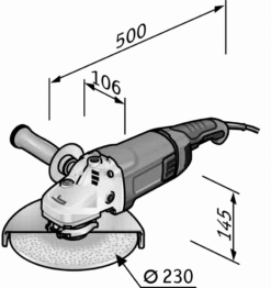 Meuleuse T-Rex 260W Ø230 Mm L 26-6 230 FLEX - Avec Accessoires - 436704 -Magasin D'Outils Pour La Maison Élégant FLE00073 3