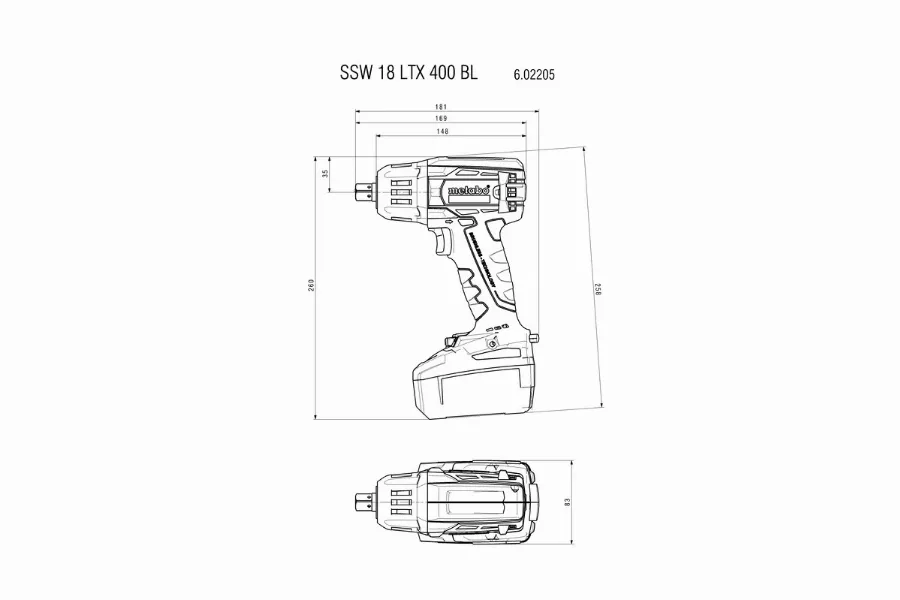 Boulonneuse à Chocs METABO - SSW 18 LTX 400 BL 2 X 4,0 Ah Li-Power, ASC 55, Coffret - 602205500 1 Boulonneuse à Chocs METABO - SSW 18 LTX 400 BL 2 X 4,0 Ah Li-Power, ASC 55, Coffret - 602205500