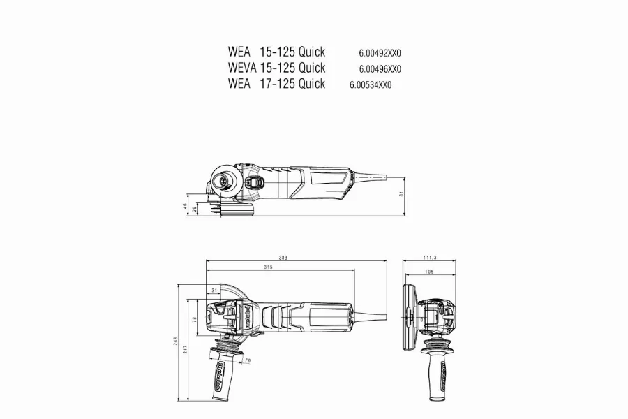 Meuleuse Ø125 Mm Filaire WEP 17-125 QUICK METABO - 600547000 1 Meuleuse Ø125 Mm Filaire WEP 17-125 QUICK METABO - 600547000