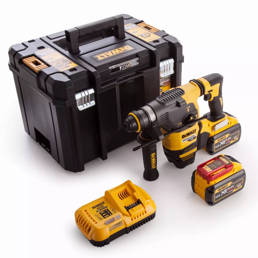 Marteau DEWALT SDS-Plus 3,5J (EPTA) - 54V XR FLEXVOLT - 2 Batteries 9.0 Ah, Chargeur, Mallette De Transport - DCH333X2 2 Marteau DEWALT SDS-Plus 3,5J (EPTA) - 54V XR FLEXVOLT - 2 Batteries 9.0 Ah, Chargeur, Mallette De Transport - DCH333X2 – Image 2