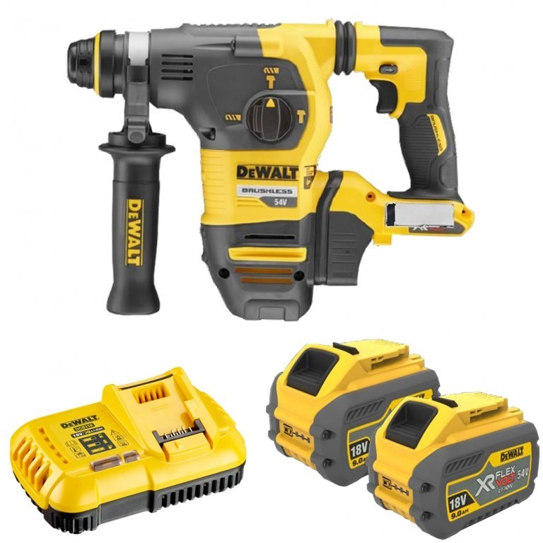 Marteau DEWALT SDS-Plus 3,5J (EPTA) - 54V XR FLEXVOLT - 2 Batteries 9.0 Ah, Chargeur, Mallette De Transport - DCH333X2 1 Marteau DEWALT SDS-Plus 3,5J (EPTA) - 54V XR FLEXVOLT - 2 Batteries 9.0 Ah, Chargeur, Mallette De Transport - DCH333X2