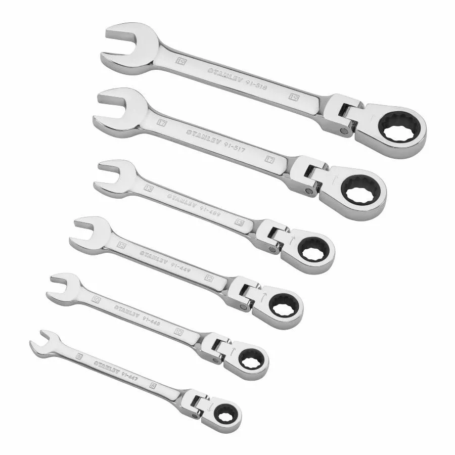 Stanley Clé Mixte A Cliquet A Tête Indexable - Jeu De 6pieces - 4-91-444 1 Stanley Clé Mixte A Cliquet A Tête Indexable - Jeu De 6pieces - 4-91-444