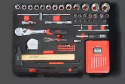 Valise Trolley + 136 Outils SAM OUTILLAGE Fermeture à Clé - CP-136N -Magasin D'Outils Pour La Maison Élégant cp 136n 04