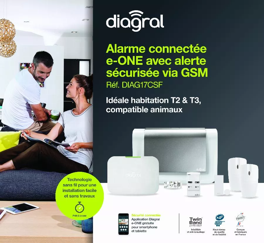 Pack Alarme DIAGRAL Précision GSM - DIAG17CSF 1 Pack Alarme DIAGRAL Précision GSM - DIAG17CSF