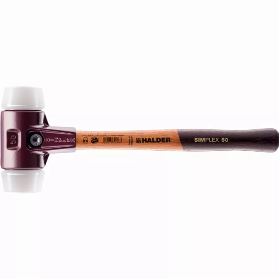 Maillet HALDER SIMPLEX Superplastique Avec Boîtier En Fonte Malléable Et Manche En Bois - D=50 Mm - 3007.050 1 Maillet HALDER SIMPLEX Superplastique Avec Boîtier En Fonte Malléable Et Manche En Bois - D=50 Mm - 3007.050