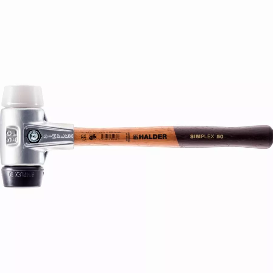 Maillet HALDER SIMPLEX Caoutchouc Chargé / Superplastique Avec Boîtier En Aluminium Et Manche En Bois - D=60 Mm - 3127.060 1 Maillet HALDER SIMPLEX Caoutchouc Chargé / Superplastique Avec Boîtier En Aluminium Et Manche En Bois - D=60 Mm - 3127.060